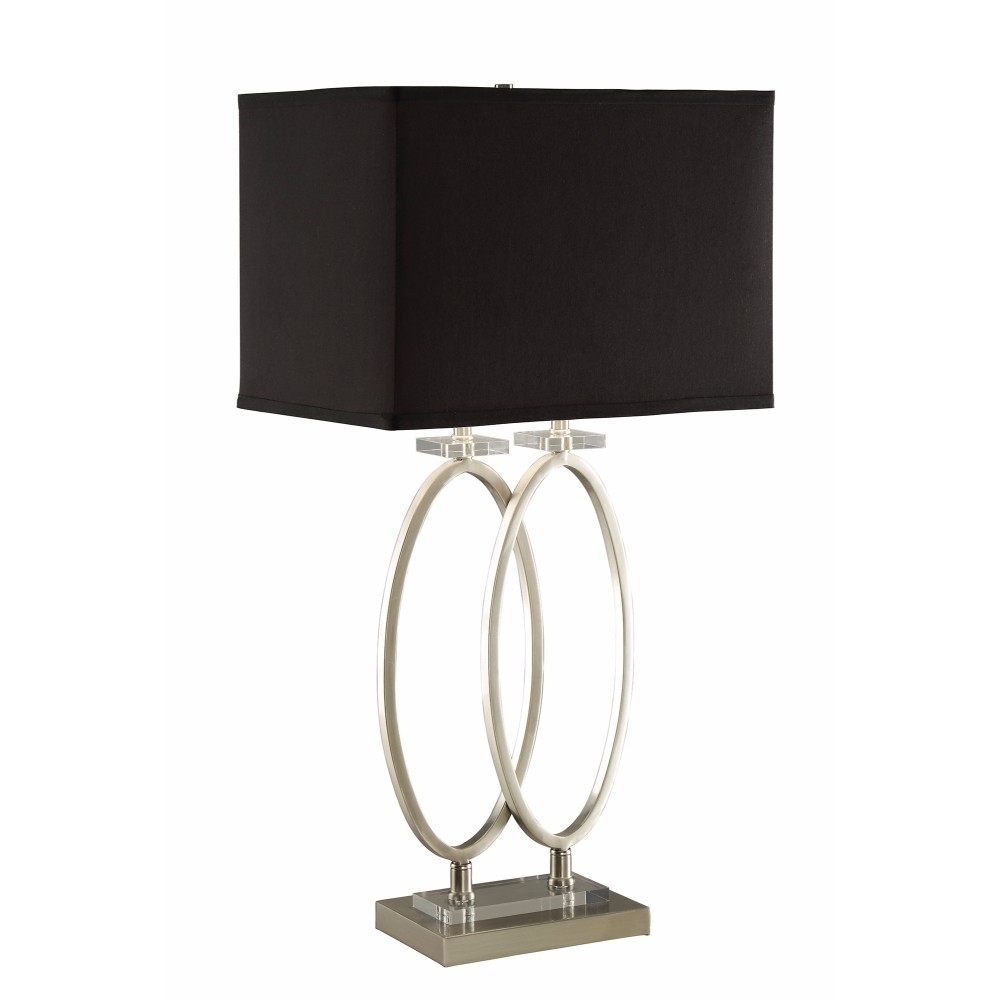 Well Designed Table Lamp With Aesthetic Base, Black And Gold`- Saltoro Sherpi