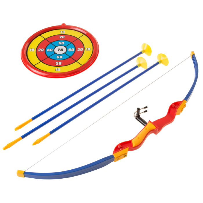 Kids Bow And Arrow Toy Archery 3 Suction Cup Arrows And Target Indoor Outdoor