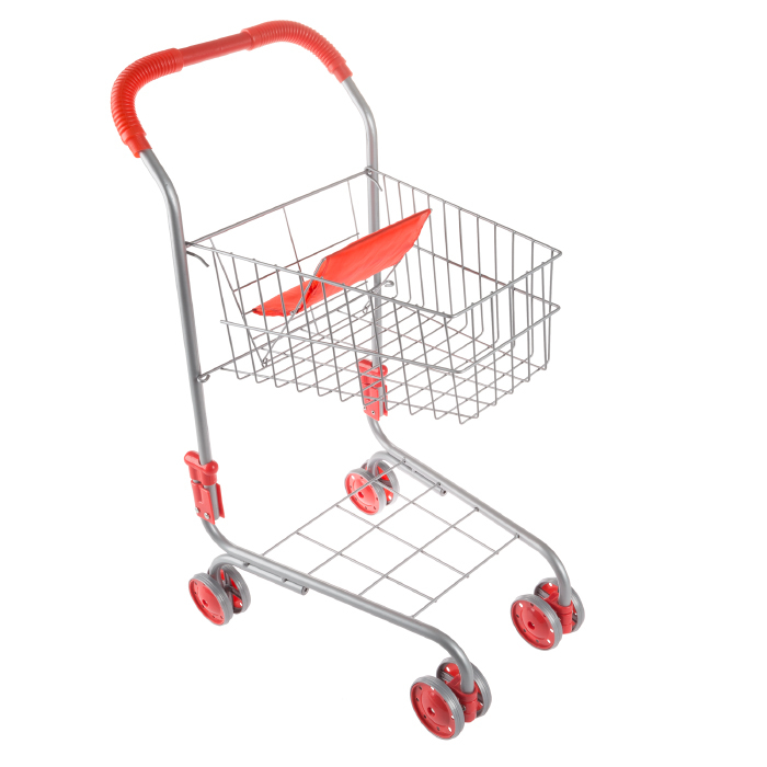 Pretend Play Shopping Cart For Toddlers Pivoting Front Wheels Grocery Cart