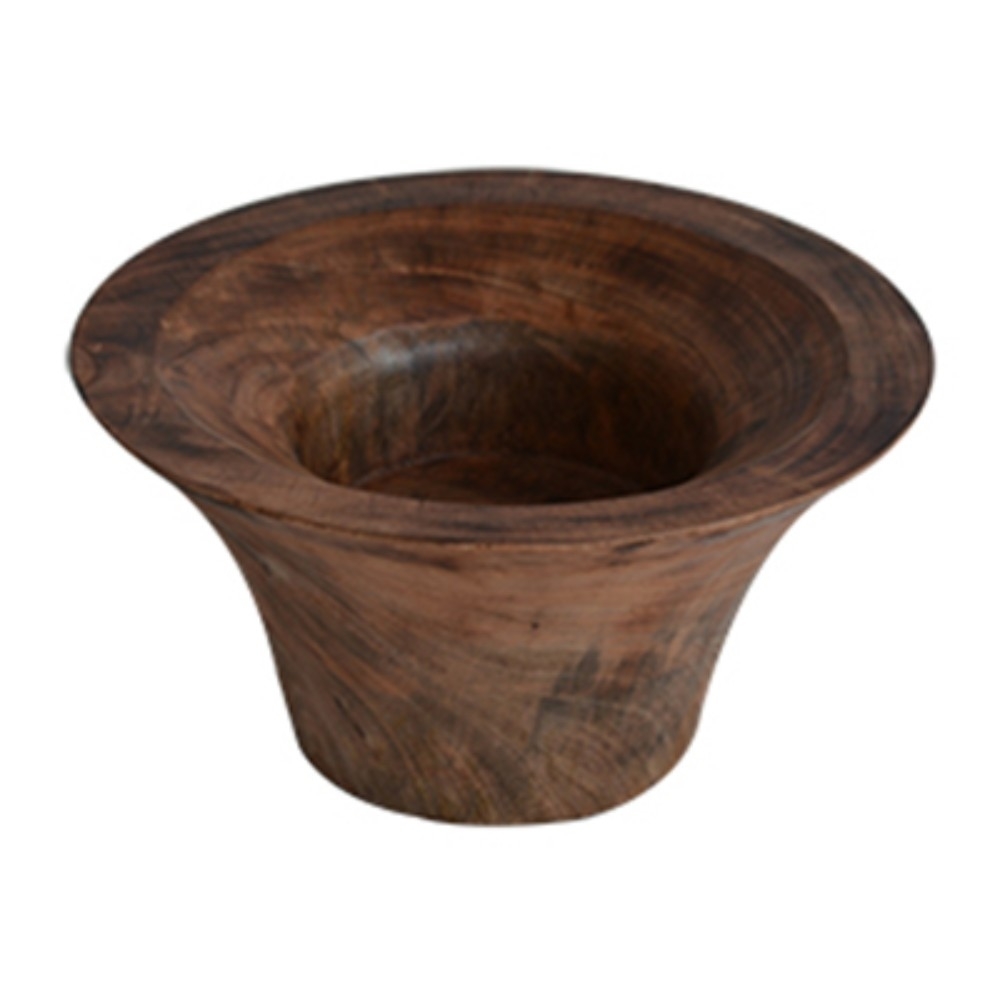 Large Decorative Wooden Bowl ,Brown- Saltoro Sherpi