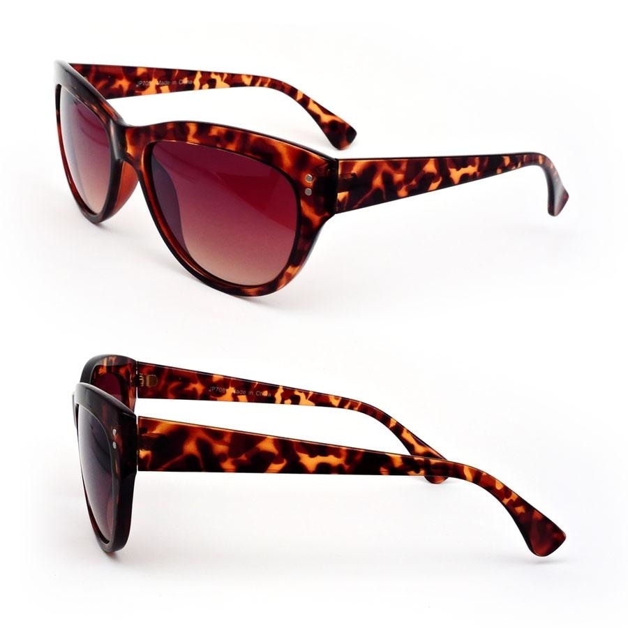 Oversized High Quality Cat Eye Black Or Tortoise Women's Gradient Lenses Cateye Sunglasses - Black