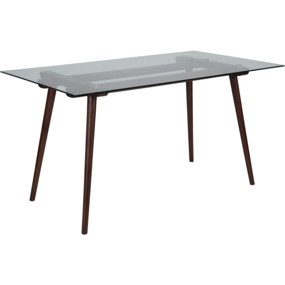 31.5x55 Walnut Glass Table