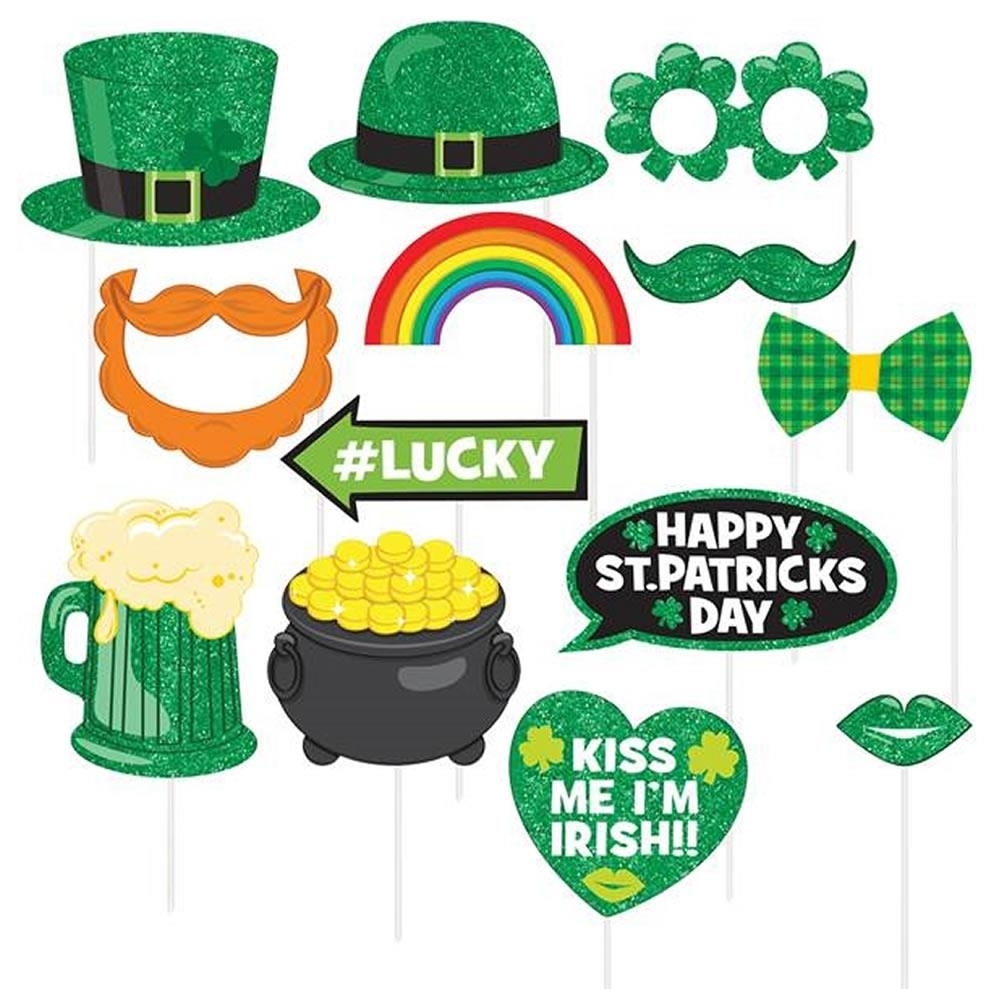St. Patrick's Day Photo Booth 13 Piece Prop Kit Luck Of Irish Accessories Amscan 399465