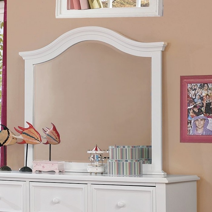 Traditional Design Frame Mirror, White- Saltoro Sherpi