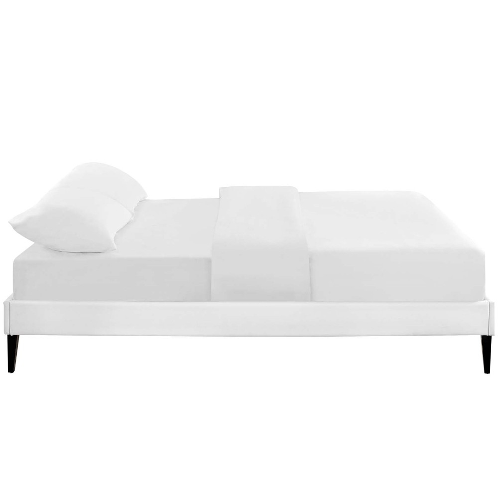 Tessie Queen Bed Frame With Squared Tapered Legs, MOD-5898-WHI