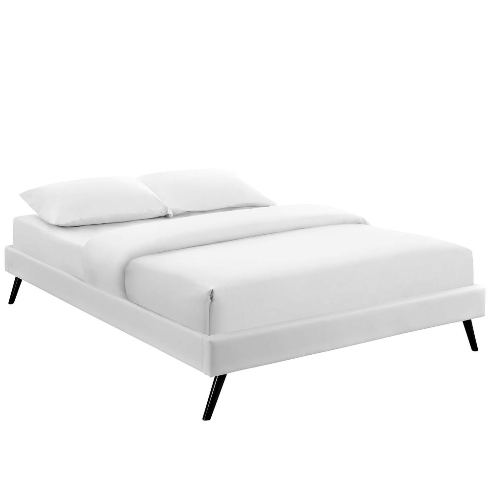 Loryn Full Bed Frame With Round Splayed Legs, MOD-5888-WHI