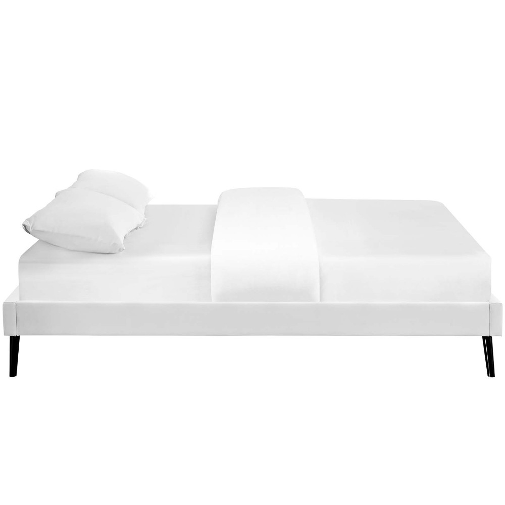 Loryn Full Bed Frame With Round Splayed Legs, MOD-5888-WHI