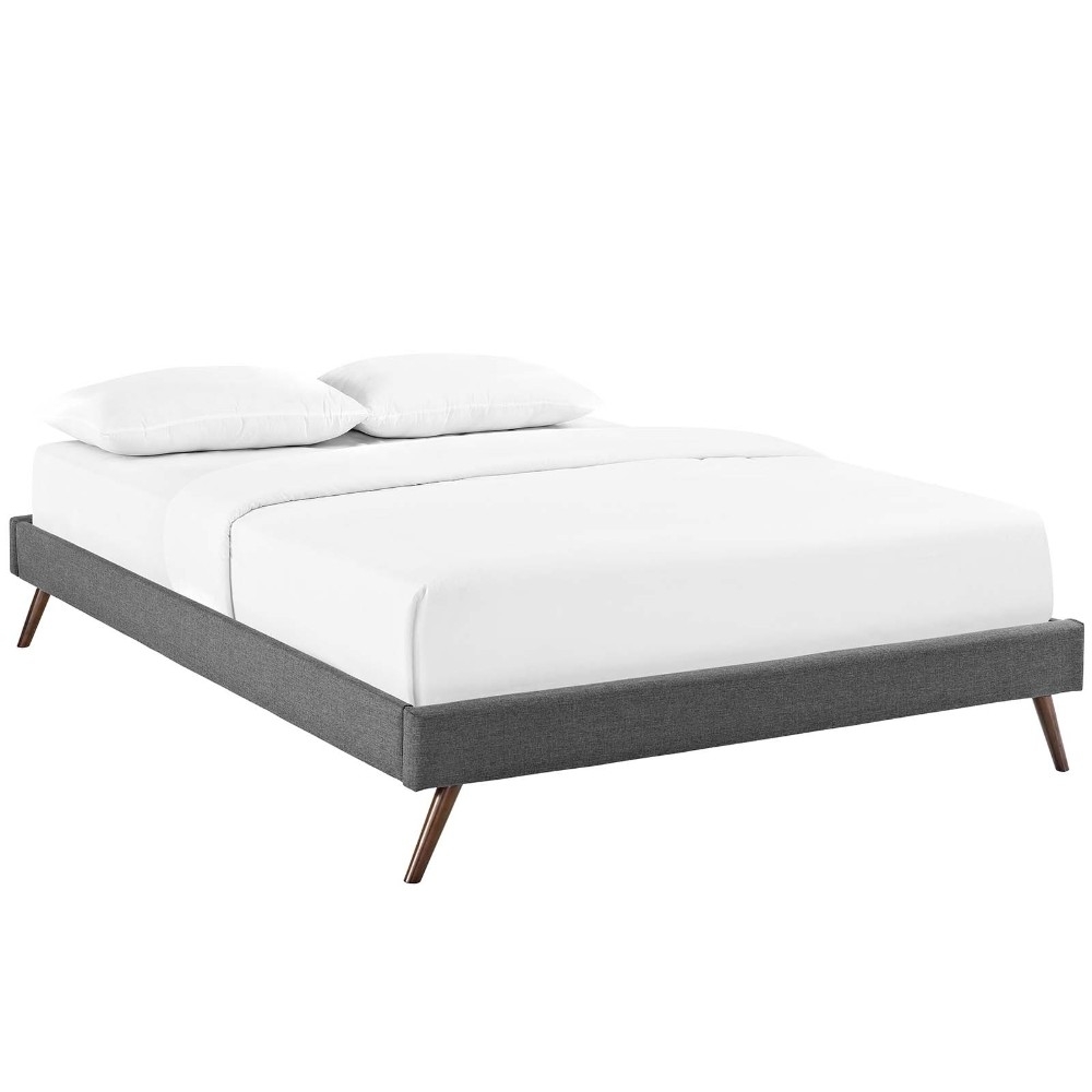 Loryn Queen Bed Frame With Round Splayed Legs, MOD-5891-GRY