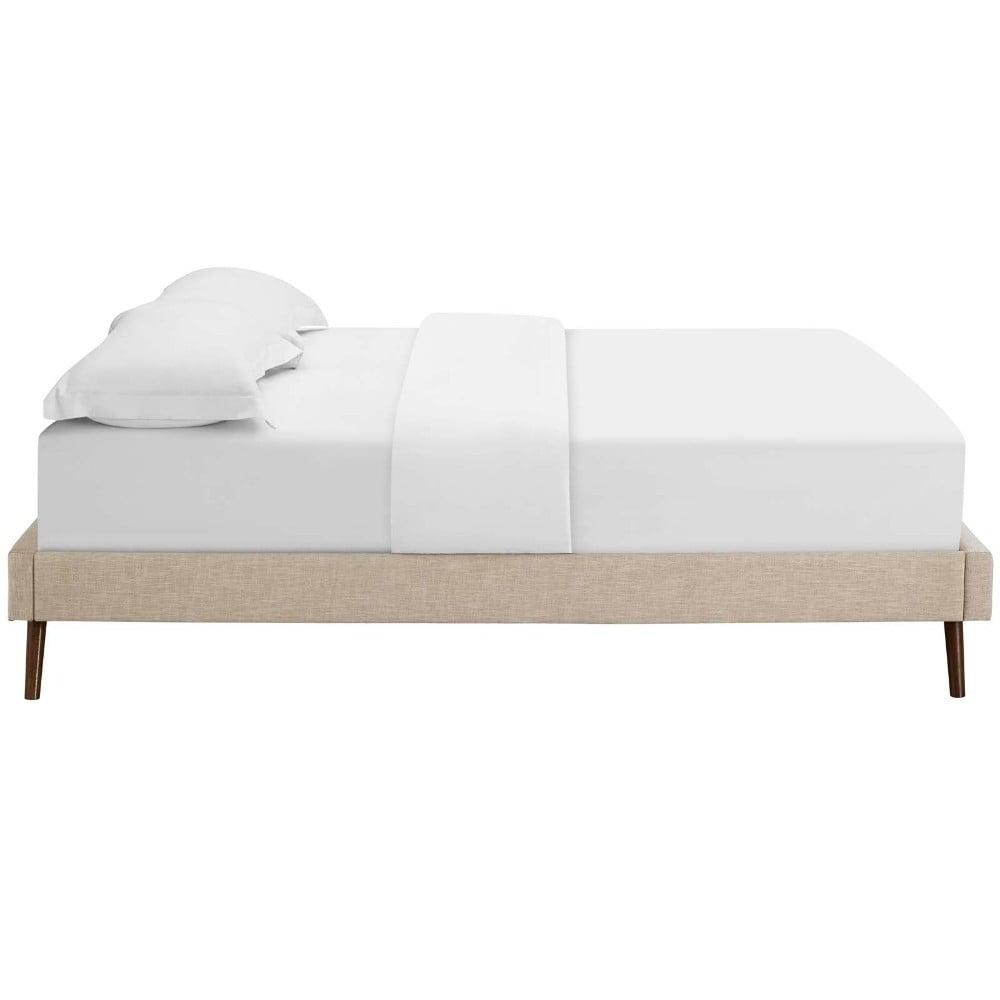 Loryn Queen Bed Frame With Round Splayed Legs, MOD-5891-BEI