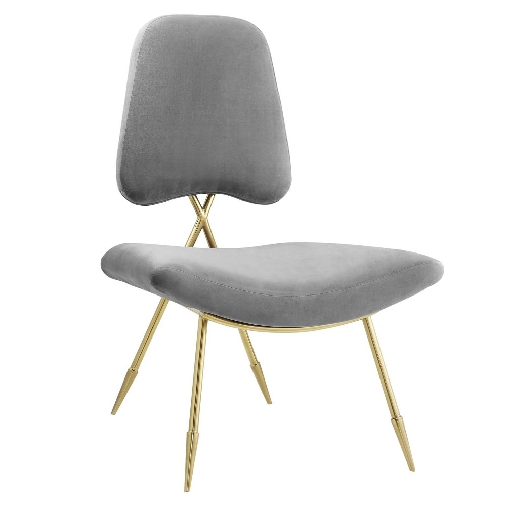Ponder Upholstered Velvet Lounge Chair, EEI-2809-GRY