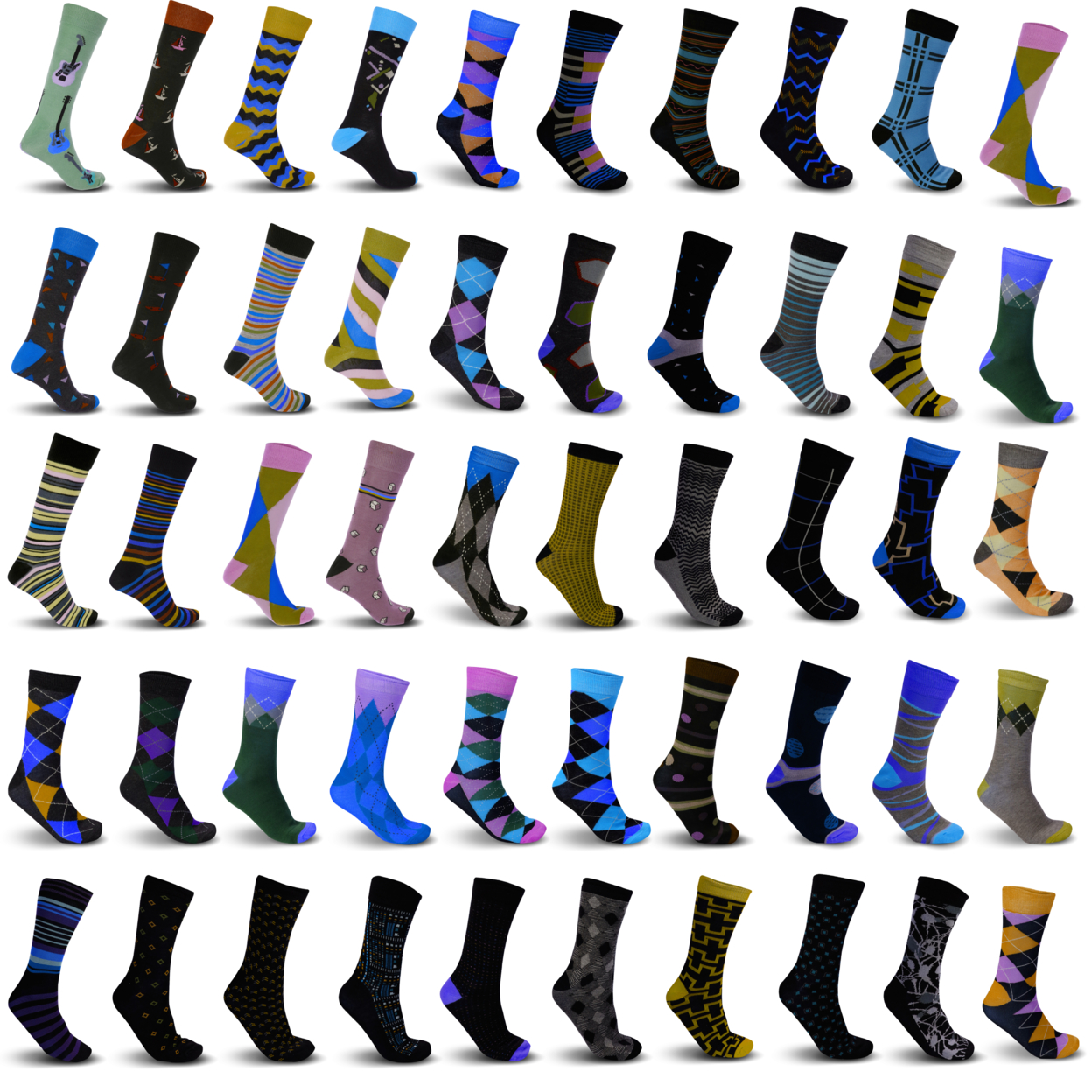 12-Pairs: Men's James Fiallo Premium Quality Dress Socks - Assorted Styles