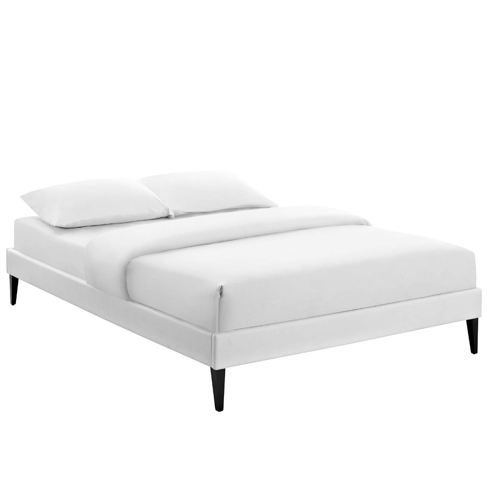 Tessie Queen Bed Frame With Squared Tapered Legs, MOD-5898-WHI