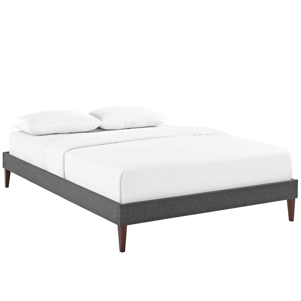 Tessie Queen Bed Frame With Squared Tapered Legs, MOD-5899-GRY