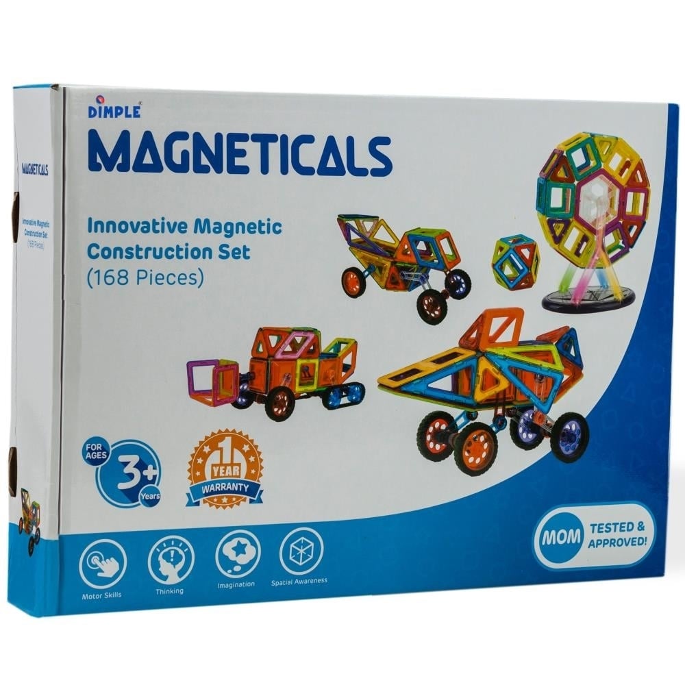 Magneticals Magnet Toys Tile Set (168-Piece Set) Stack Create And Learn Promote Early Learning Creativity