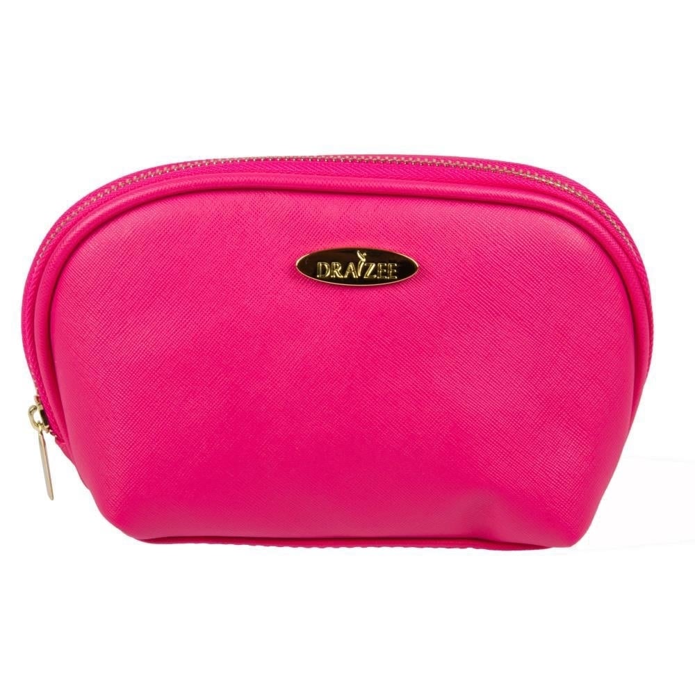 Hot Pink Draizee Fashion PU Leather Cosmetic And Travel Accessory Bag