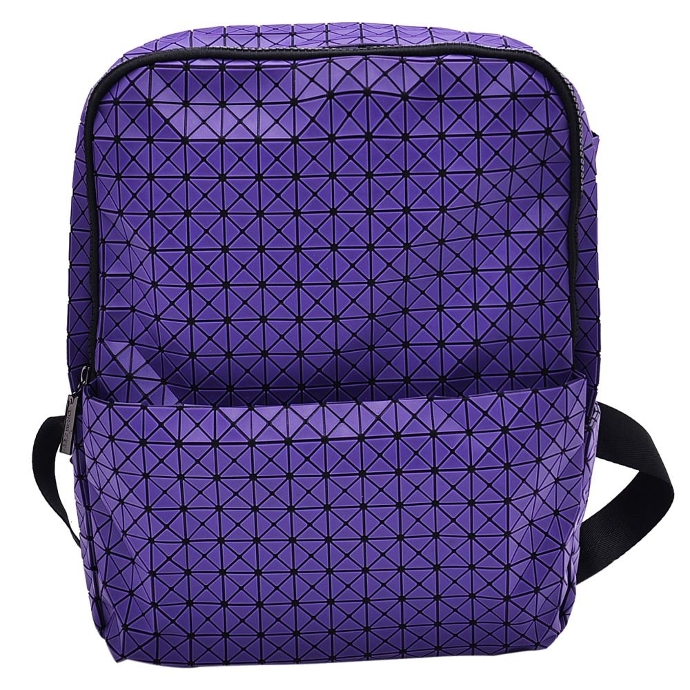 Purple Lightweight Travel & School Backpack - Zippered Main Compartment With Open External Pouch Hiking Backpack By Draizee