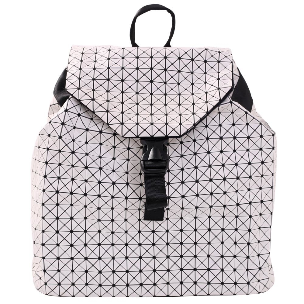 White And Black Backpack With Draw Strings For Women Fashion - Double Shoulder Bag With Large Storage