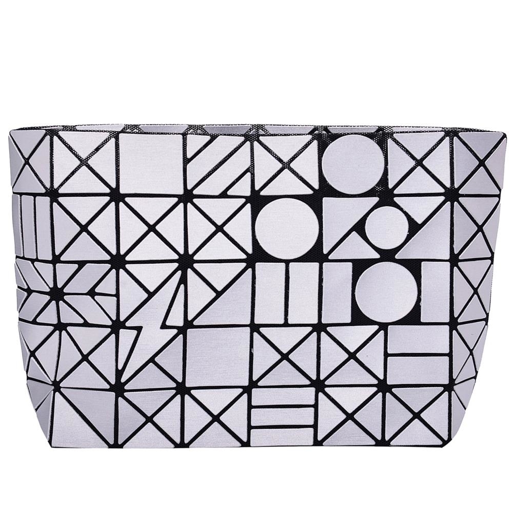 Gray Shoulder Handbag With Metal Chain & Stylish Geometric Design - Crossbody Messenger Bag Purse For Casual & Formal Use