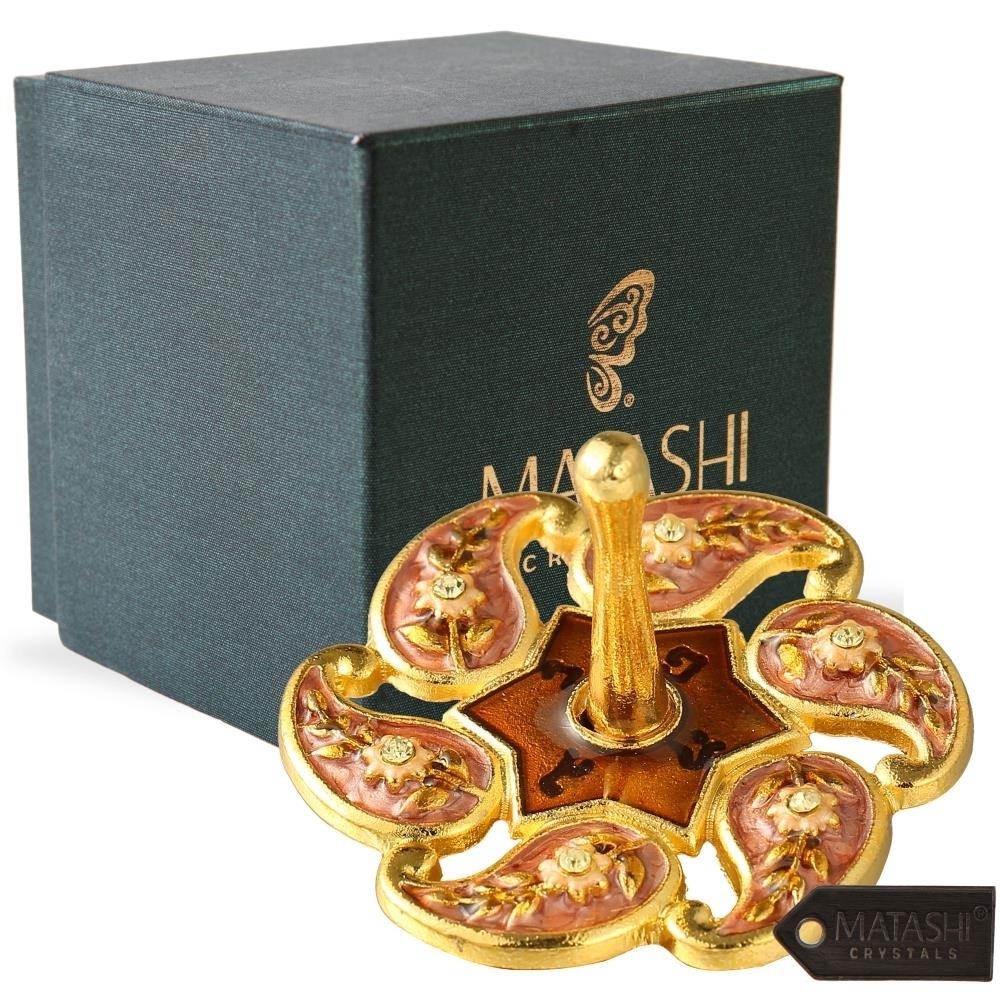 Hand-Painted Spinning Dreidel Holiday Ornaments (Pewter) Elegant Jewish Decor ,