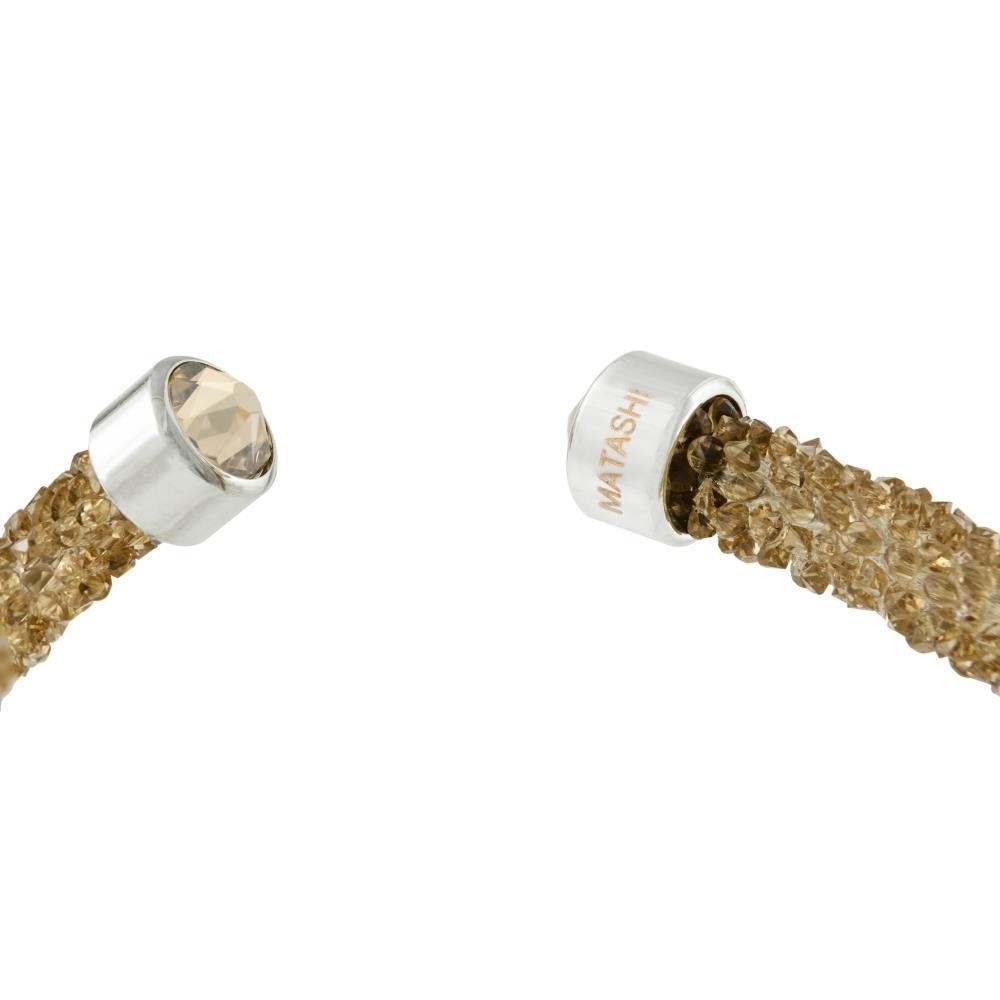 Gold Glittery Luxurious Crystal Bangle Bracelet By Matashi