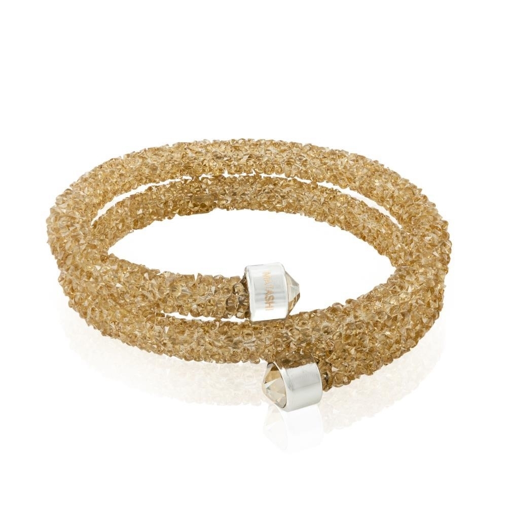 Gold Glittery Wrap Around Luxurious Crystal Bracelet By Matashi
