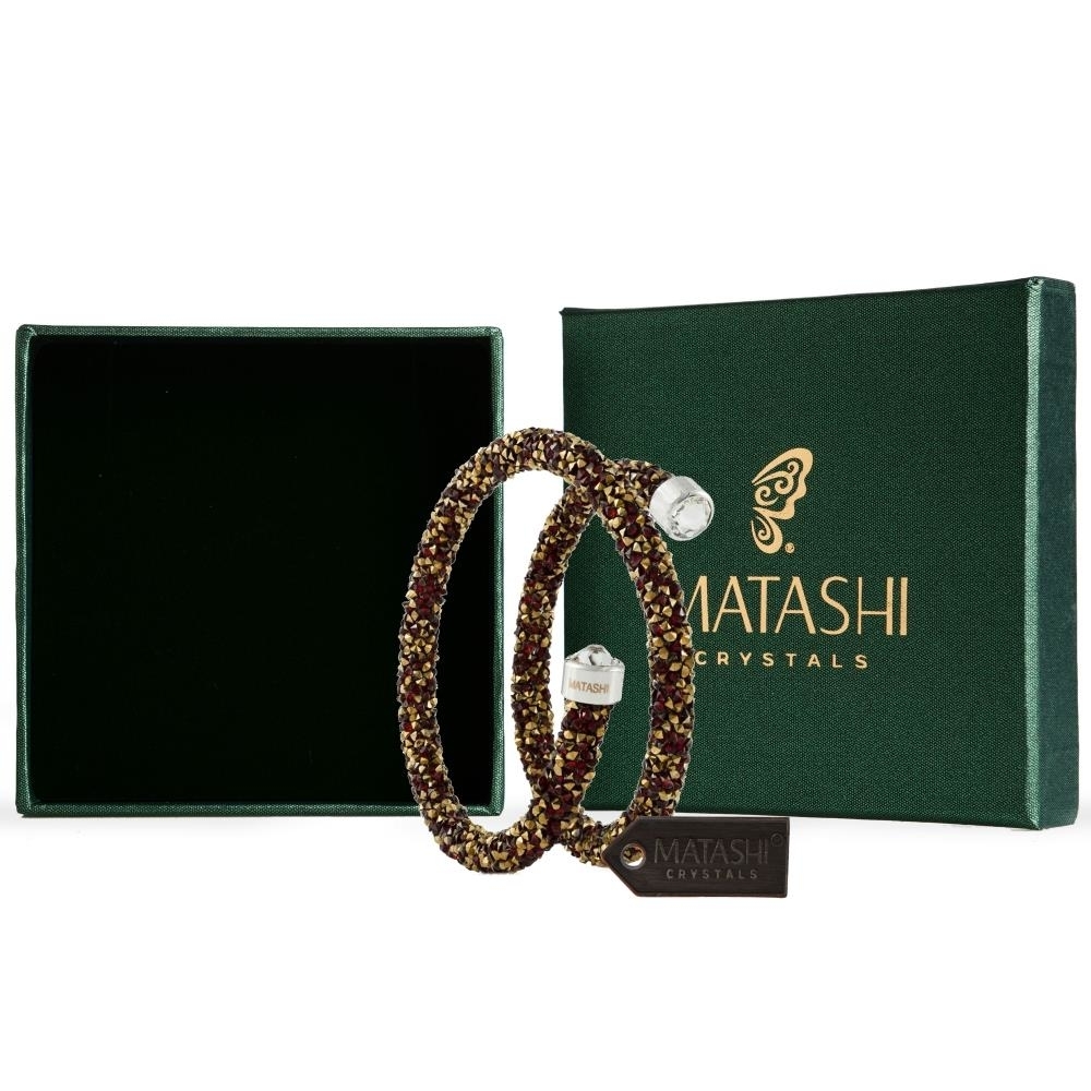 Matashi Krysta Red And Gold Wrap Around Luxurious Crystal Bracelet
