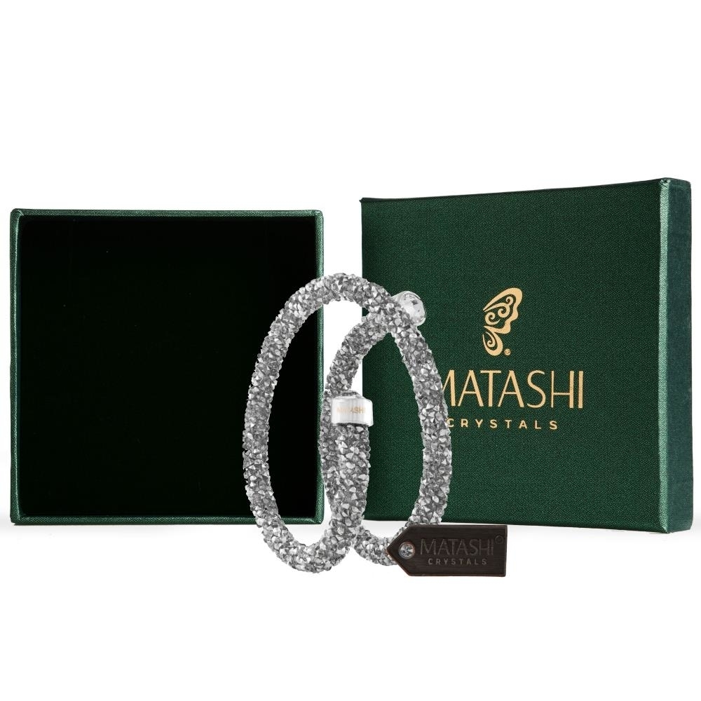 Silver Krysta Wrap Around Luxurious Crystal Bracelet By Matashi