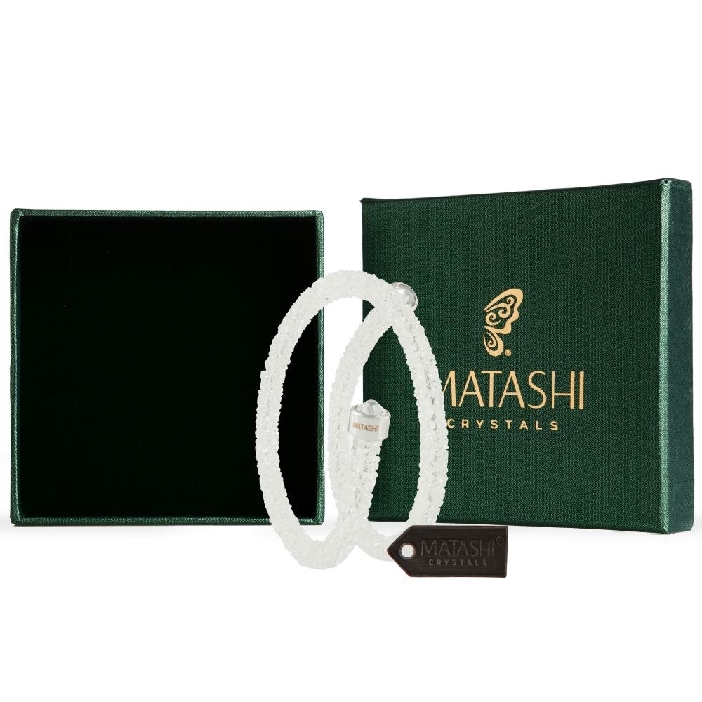 Matashi Krysta White Wrap Around Luxurious Crystal Bracelet By Matashi