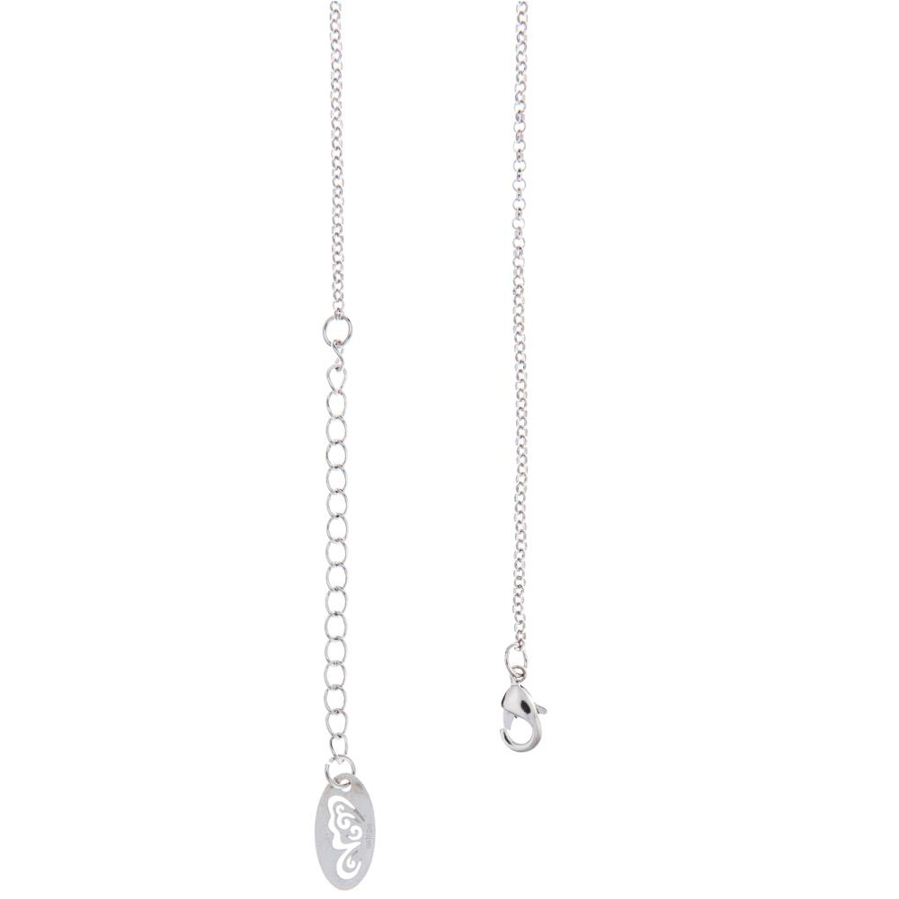 Rhodium Plated Necklace With Personalized Letter A Initial Design With A 16 Extendable Chain And High Quality Clear Crystals By Matashi
