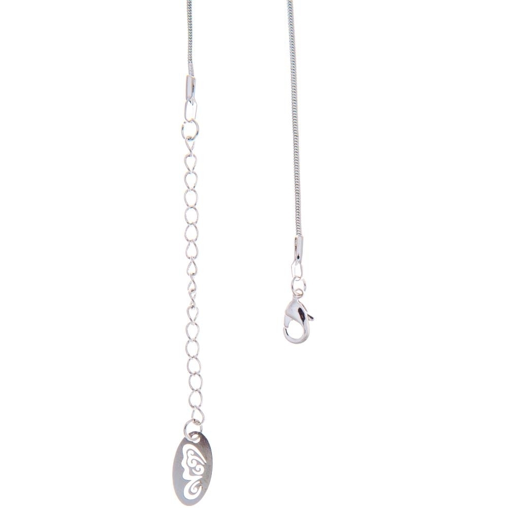 Rhodium Plated Necklace With Fish Design With A 16 Extendable Chain And High Quality Clear Crystals By Matashi