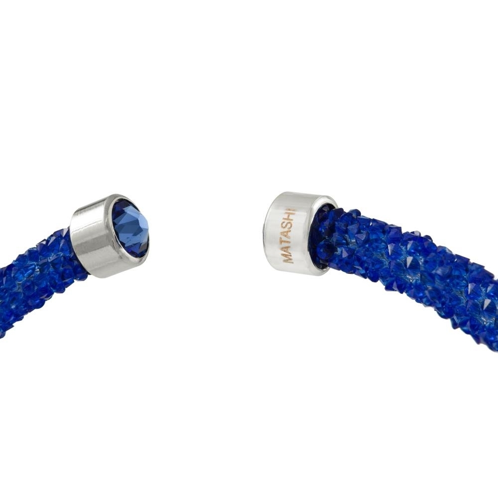 Blue Glittery Crystal Choker Necklace By Matashi
