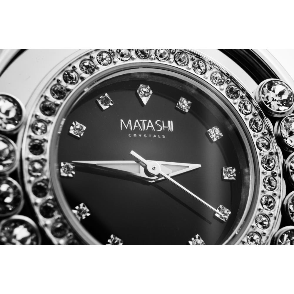 Matashi Crystals 18K White Gold Plated Womens Watch With 64 High Quality Crystals And A Shimmering Diamond