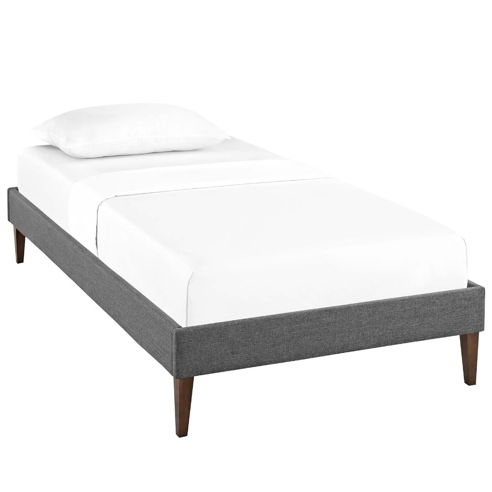 Tessie Twin Bed Frame With Squared Tapered Legs, MOD-5895-GRY