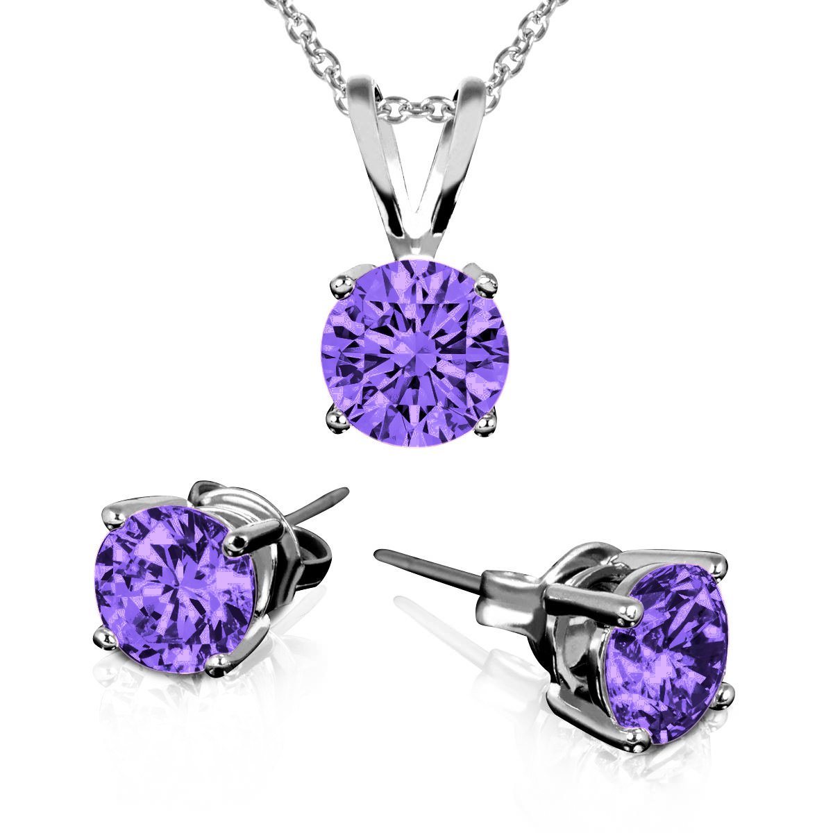 Febraury Birthstone Earring And Necklace Set