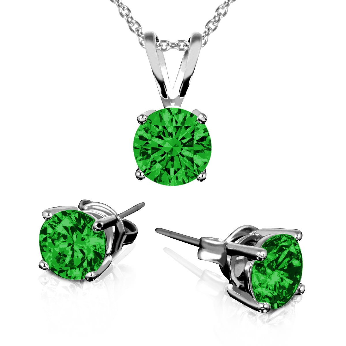 May Birthstone Earring And Necklace Set