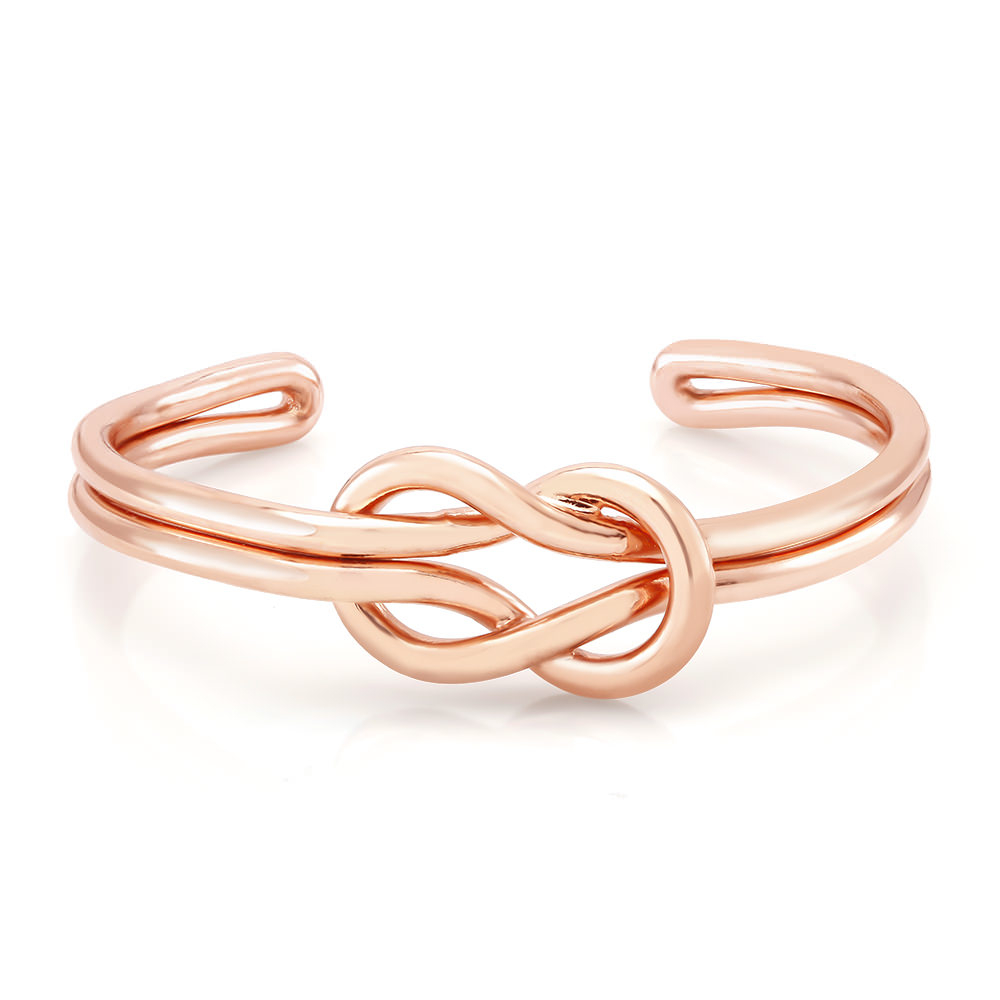 18kt Rose Gold Plated Cuff Knot Bangle