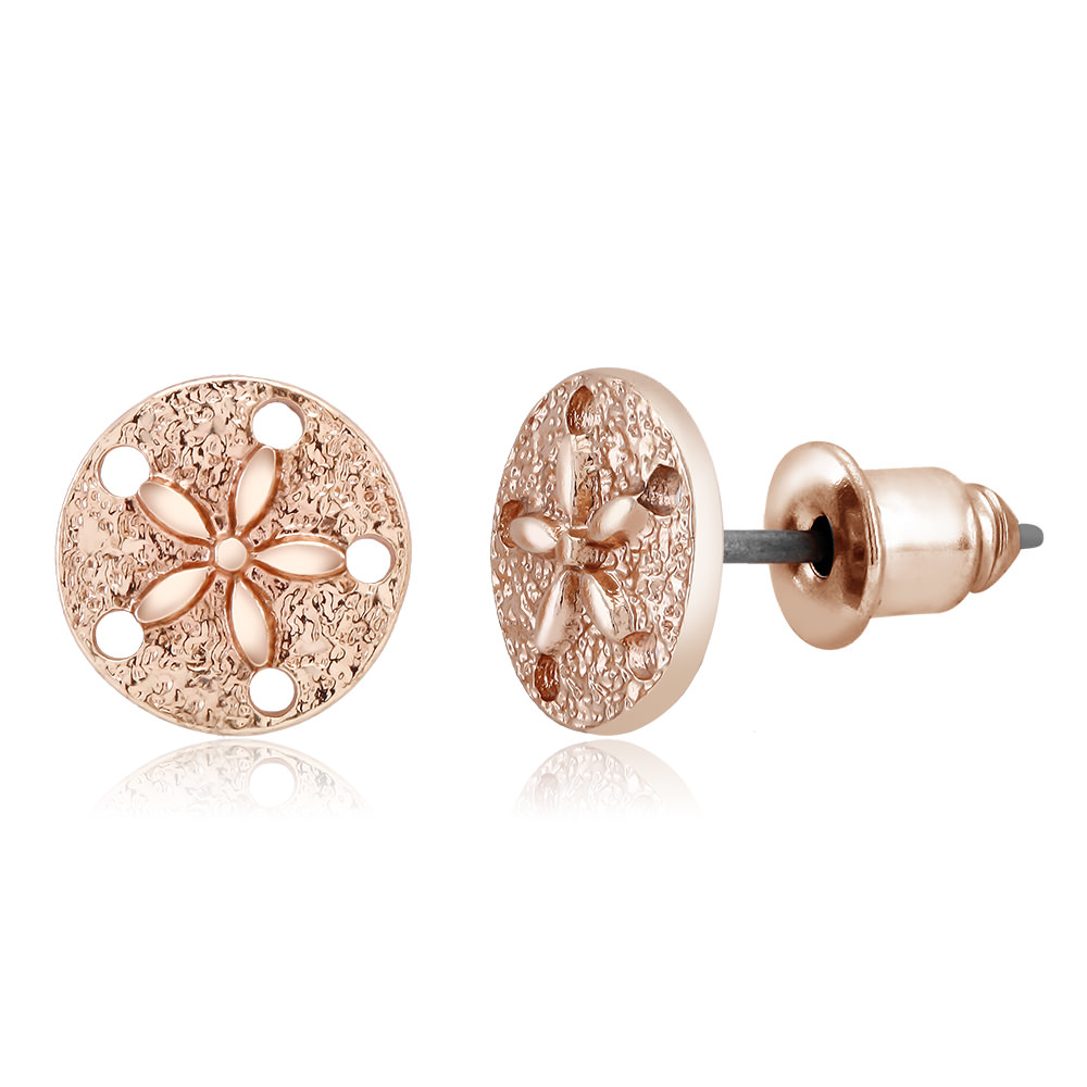 18kt Rose Gold Plated Weheel Stud Earrings