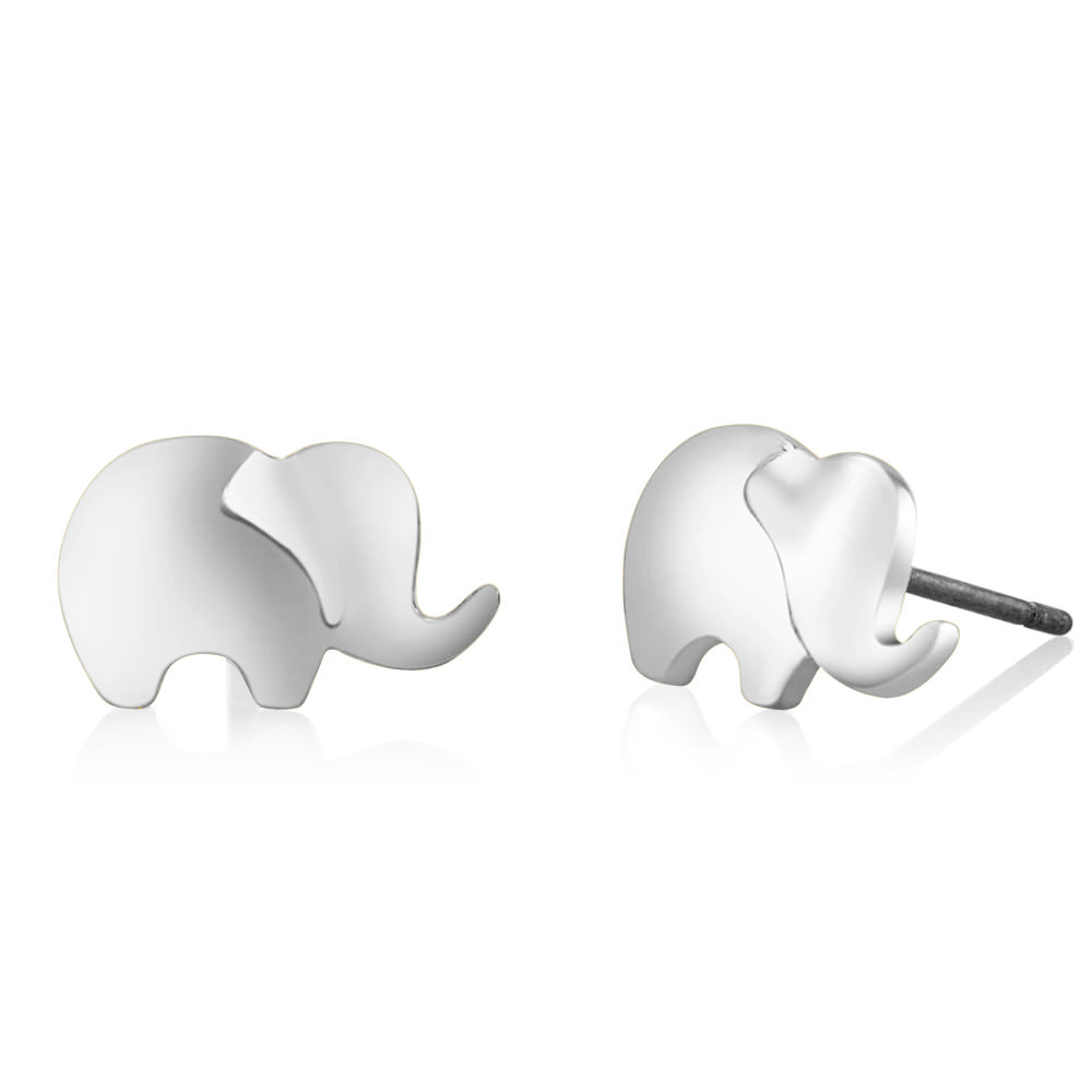 White Elephant Stud Earrings