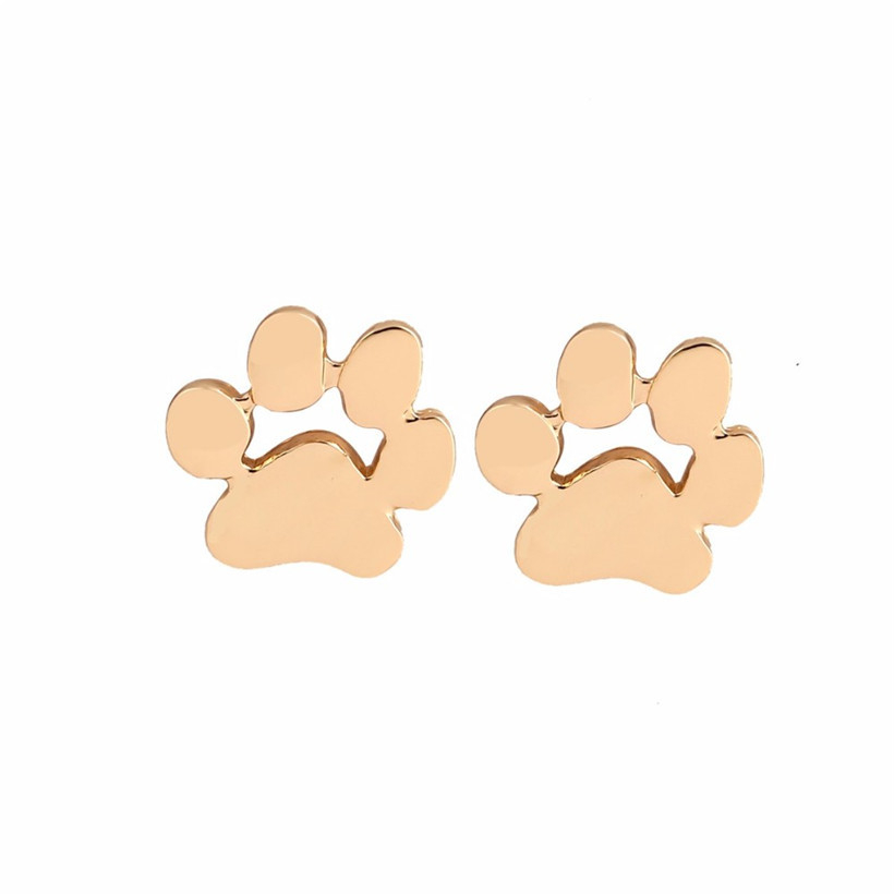Yellow Paw Stud Earrings