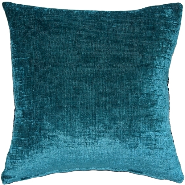 Pillow Decor - Visconti Teal Blue Chenille Throw Pillow 21x21