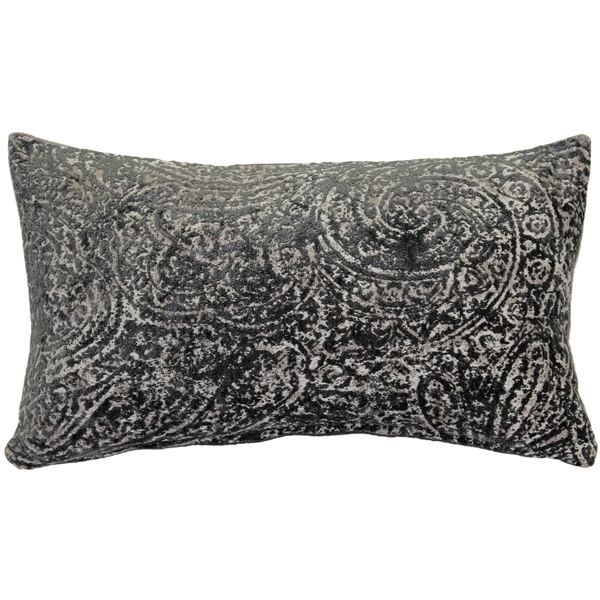 Pillow Decor - Visconti Gray Chenille Throw Pillow 12x20