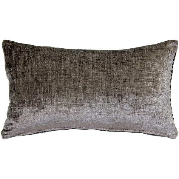 Pillow Decor - Visconti Gray Chenille Throw Pillow 12x20