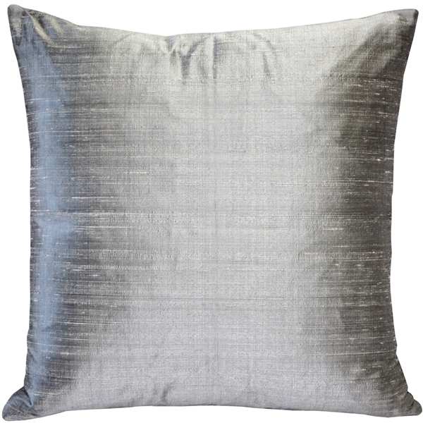 Pillow Decor - Sankara Silver Silk Throw Pillow 20x20