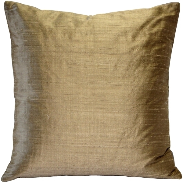 Pillow Decor - Sankara Gold Silk Throw Pillow 16x16