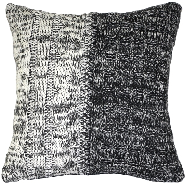 Pillow Decor - Hygge Chalet Gray Knit Pillow