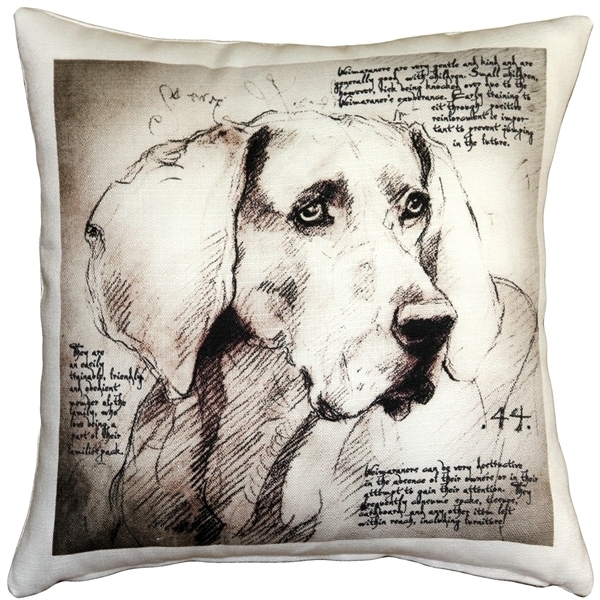 Pillow Decor - Weimaraner 17x17 Dog Pillow