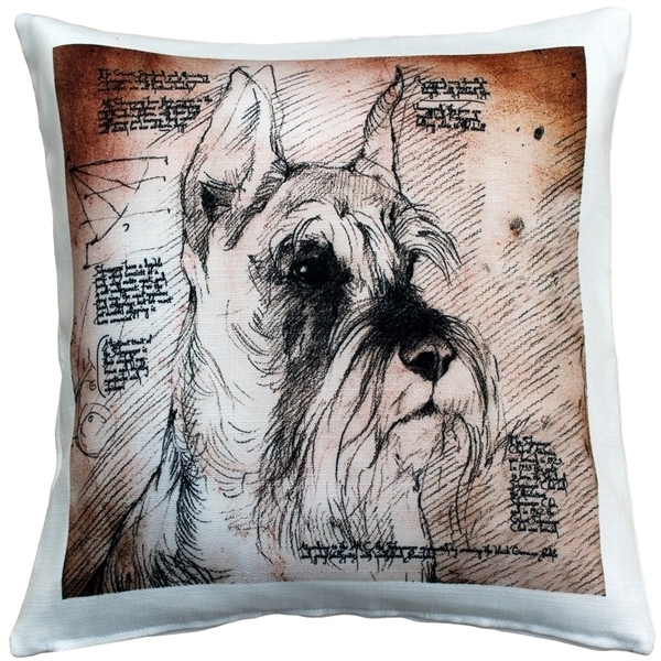 Pillow Decor - Schnauzer Cropped Ears Dog Pillow 17x17
