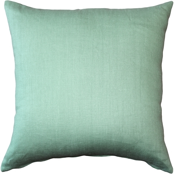 Pillow Decor - Tuscany Linen Aqua Green 20x20 Throw Pillow