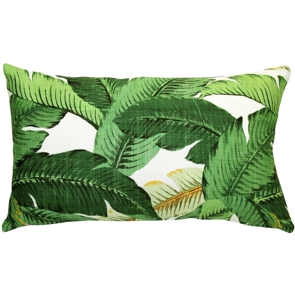 Pillow Decor - Bahama Leaf Throw Pillow 12x19