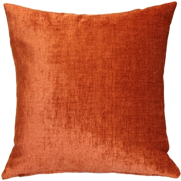Pillow Decor - Venetian Velvet Earthen Orange Throw Pillow 20x20